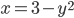 x=3-y^2